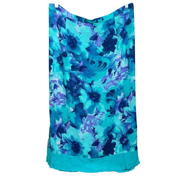 Vintage CM Shapes Midi Maxi Skirt 2X Floral Fairy Whimsical Gypsy Boho Slits - Picture 1 of 7